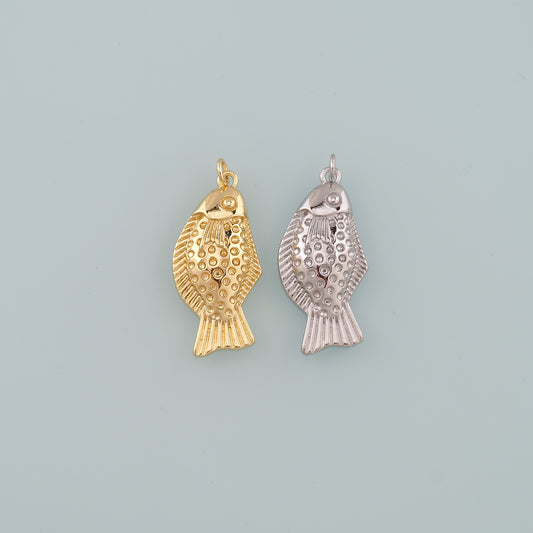 Gold Fish Charms,18K Gold Filled Fish Pendant,Cute Fish Charm Bracelet Necklace for DIY Jewelry Making Supply