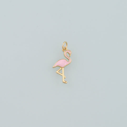 Gold Crane Charms,18K Gold Filled Bird Pendant,Enamel Crane Charm Bracelet Necklace for DIY Jewelry Making Supply