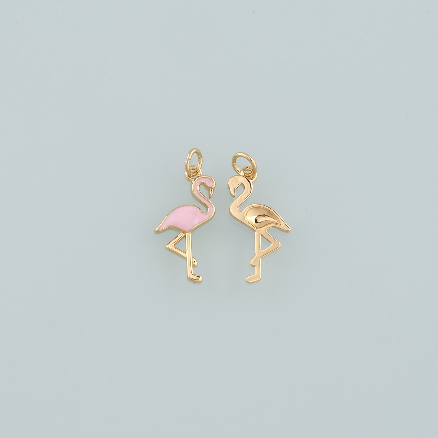 Gold Crane Charms,18K Gold Filled Bird Pendant,Enamel Crane Charm Bracelet Necklace for DIY Jewelry Making Supply