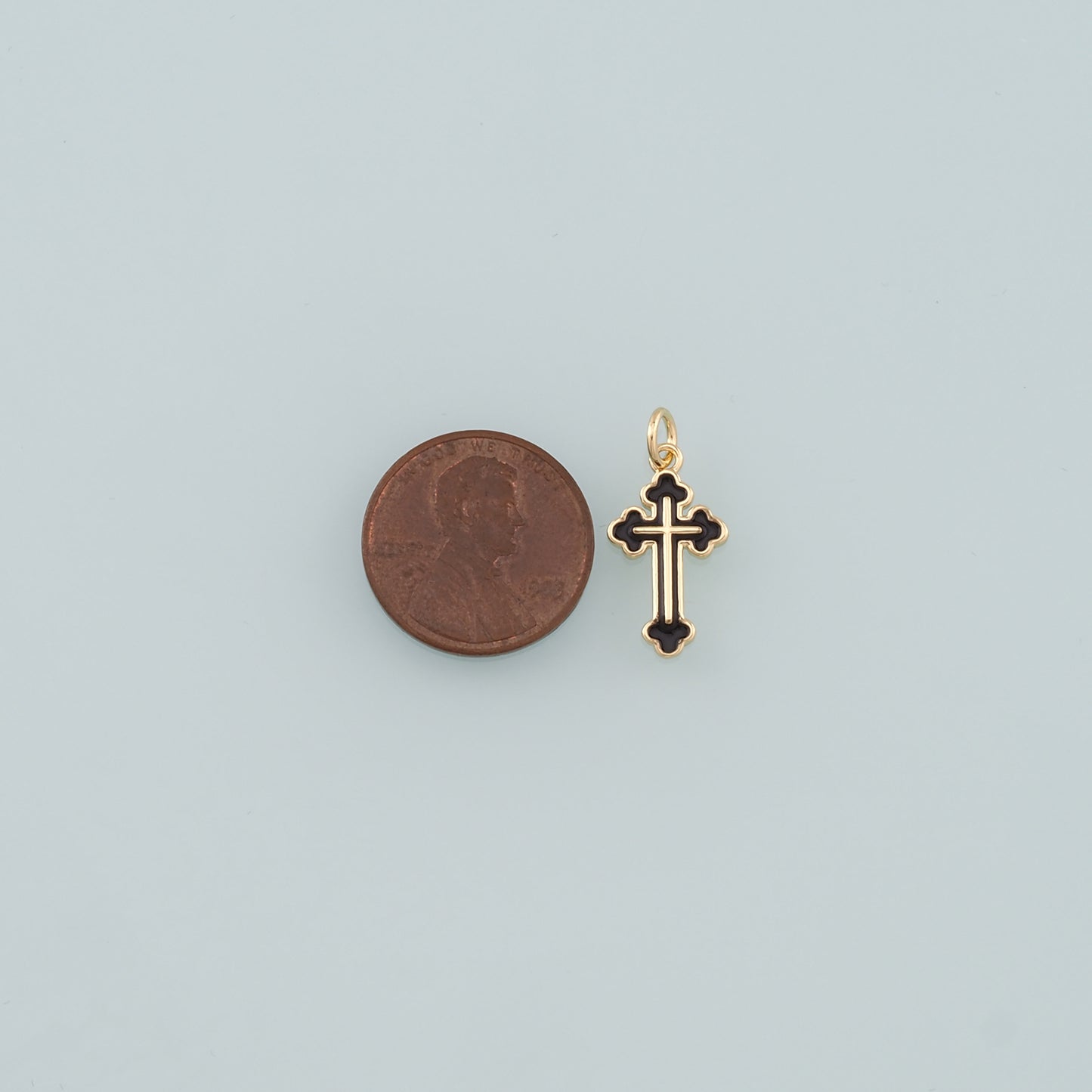 Gold Cross Charms,18K Gold Filled Cross Pendant,Enamel Religion Charm Bracelet Necklace for DIY Jewelry Making Supply