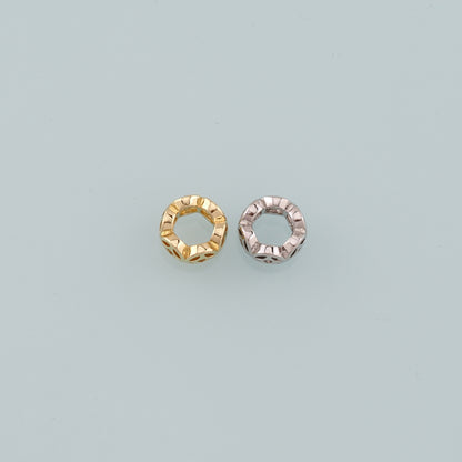 Gold Round Beads Charms,18K Gold Filled Round spacer beads Bracelet Necklace for DIY Jewelry Making Supply