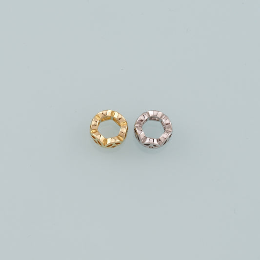 Gold Round Beads Charms,18K Gold Filled Round spacer beads Bracelet Necklace for DIY Jewelry Making Supply