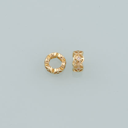 Gold Round Beads Charms,18K Gold Filled Round spacer beads Bracelet Necklace for DIY Jewelry Making Supply