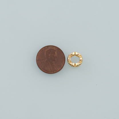 Gold Round Beads Charms,18K Gold Filled Round spacer beads Bracelet Necklace for DIY Jewelry Making Supply