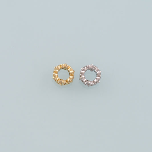 Gold Round Beads Charms,18K Gold Filled Round spacer beads Bracelet Necklace for DIY Jewelry Making Supply