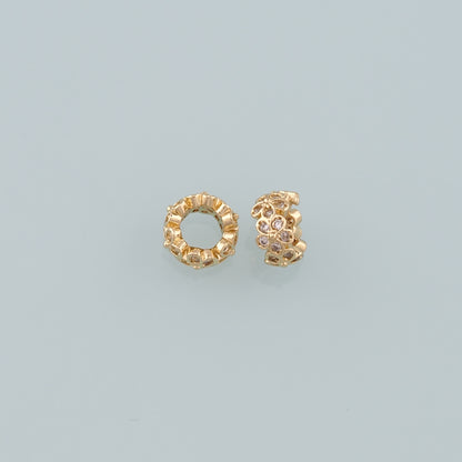 Gold Round Beads Charms,18K Gold Filled Round spacer beads Bracelet Necklace for DIY Jewelry Making Supply