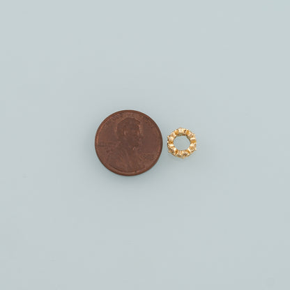 Gold Round Beads Charms,18K Gold Filled Round spacer beads Bracelet Necklace for DIY Jewelry Making Supply