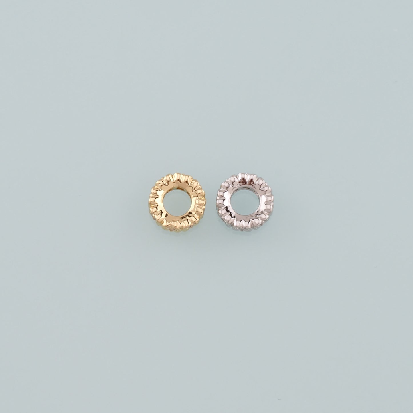 Gold Round Beads Charms,18K Gold Filled Round spacer beads Bracelet Necklace for DIY Jewelry Making Supply