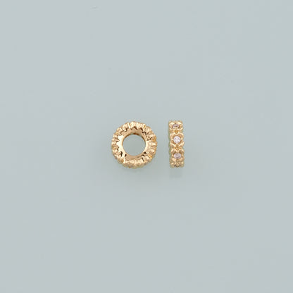 Gold Round Beads Charms,18K Gold Filled Round spacer beads Bracelet Necklace for DIY Jewelry Making Supply