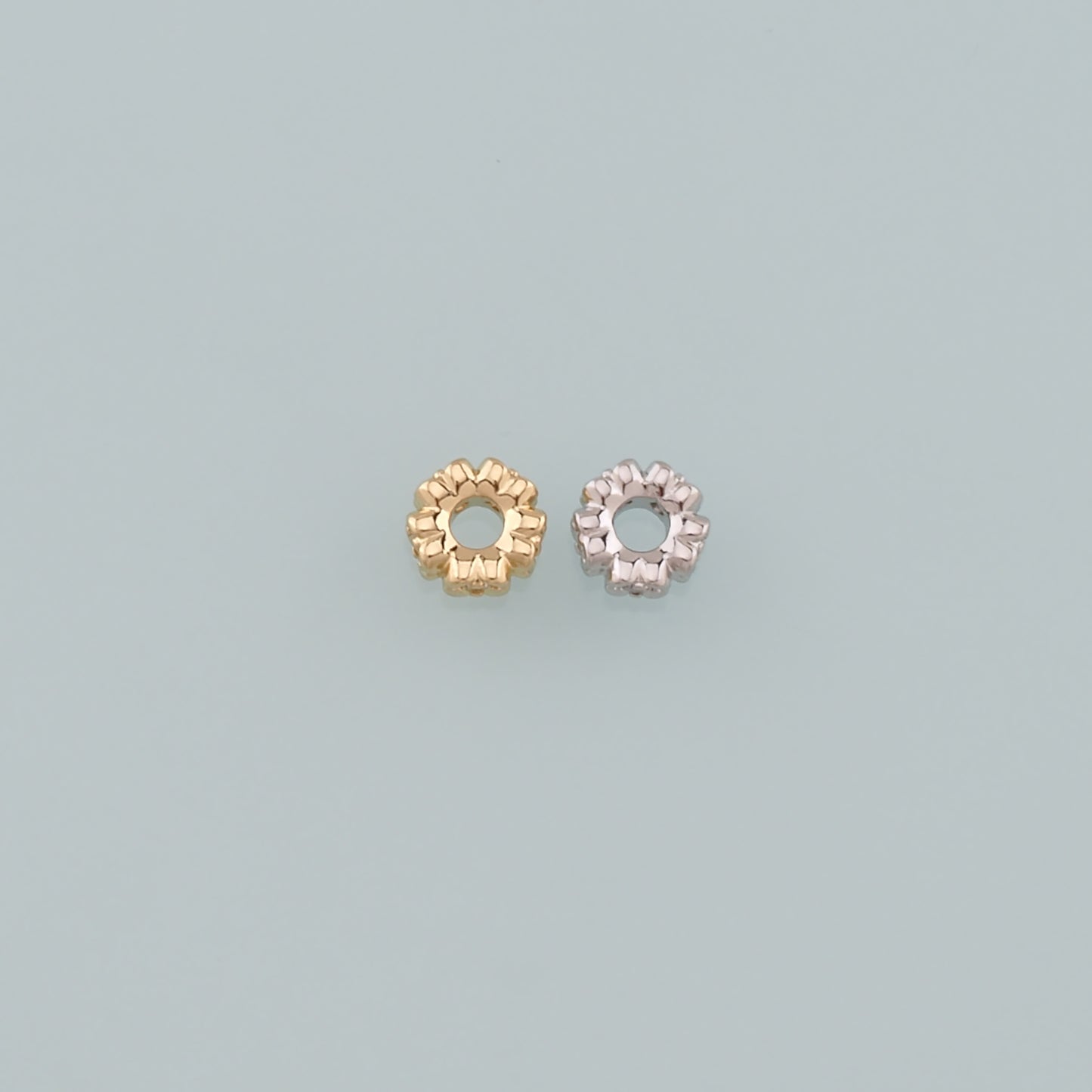 Gold Round Beads Charms,18K Gold Filled Round spacer beads Bracelet Necklace for DIY Jewelry Making Supply