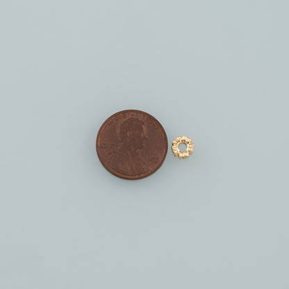 Gold Round Beads Charms,18K Gold Filled Round spacer beads Bracelet Necklace for DIY Jewelry Making Supply