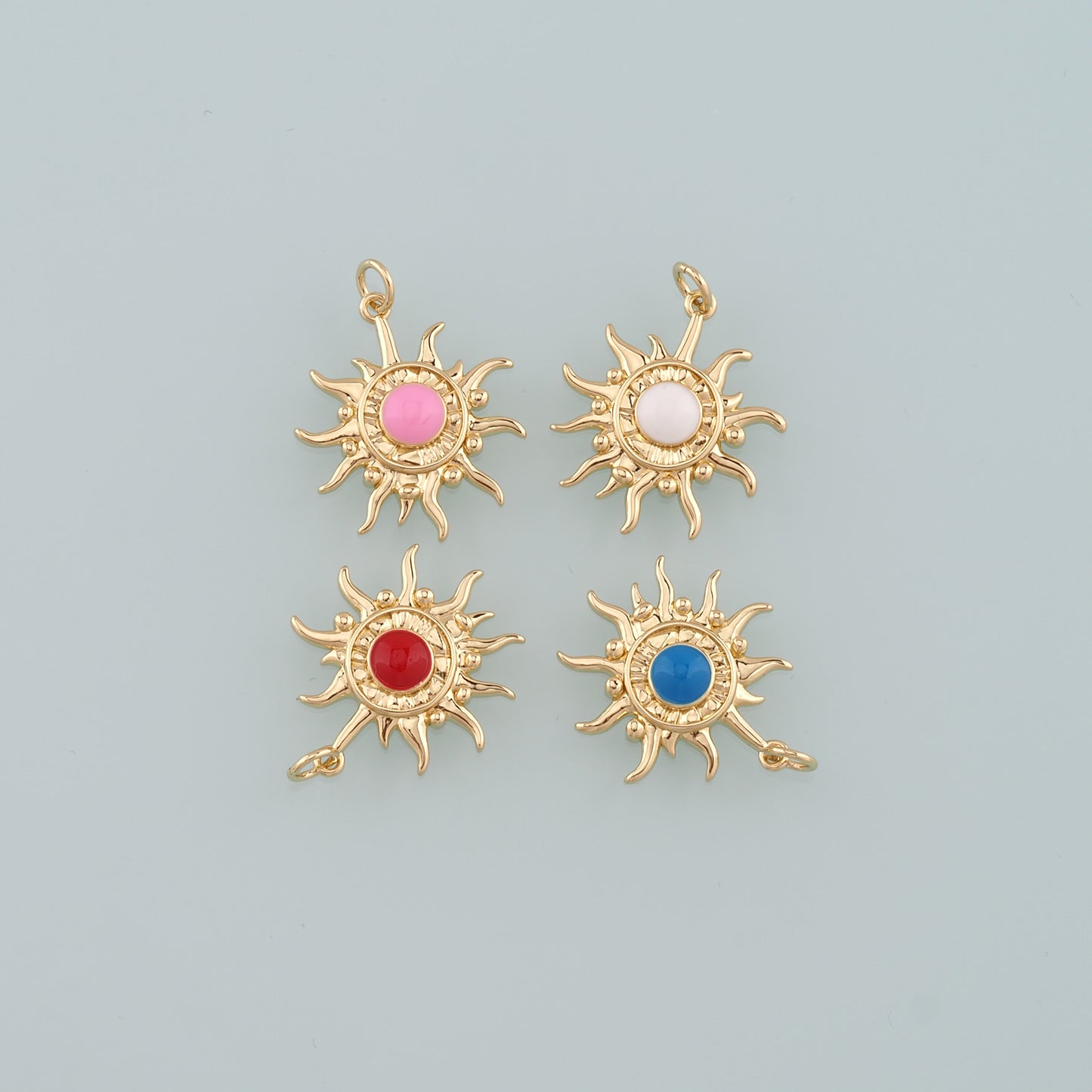 Gold Sun Charms,18K Gold Filled Sun Pendant,Enmale Celestial Charm Bracelet Necklace for DIY Jewelry Making Supply
