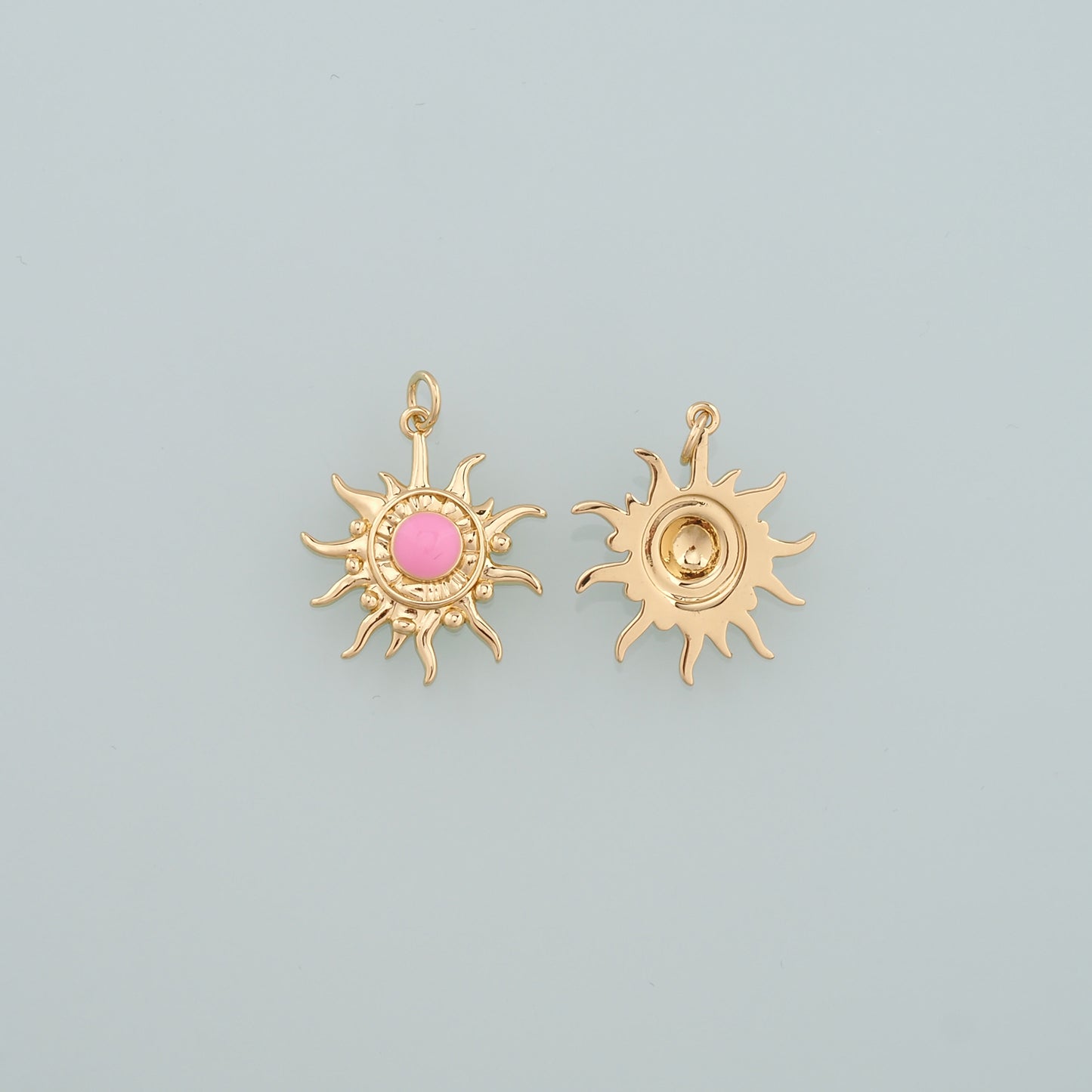 Gold Sun Charms,18K Gold Filled Sun Pendant,Enmale Celestial Charm Bracelet Necklace for DIY Jewelry Making Supply