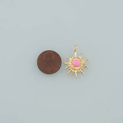Gold Sun Charms,18K Gold Filled Sun Pendant,Enmale Celestial Charm Bracelet Necklace for DIY Jewelry Making Supply