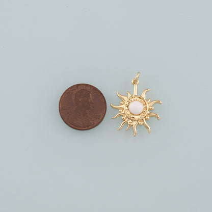 Gold Sun Charms,18K Gold Filled Sun Pendant,Enmale Celestial Charm Bracelet Necklace for DIY Jewelry Making Supply