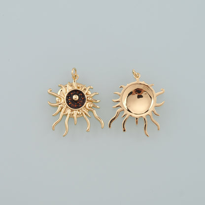 18K Gold Filled Evil Eye Pendant,Enamel Eye Charm Bracelet Necklace for DIY Jewelry Making Supply