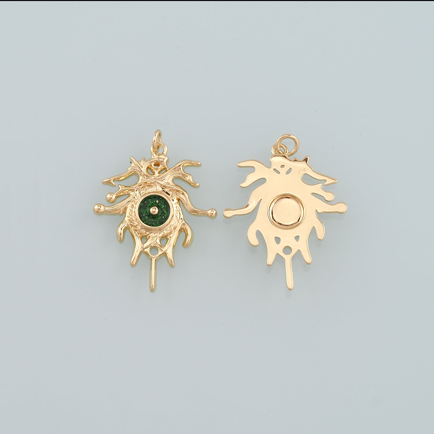 18K Gold Filled Evil Eye Pendant,Enamel Eye Charm Bracelet Necklace for DIY Jewelry Making Supply