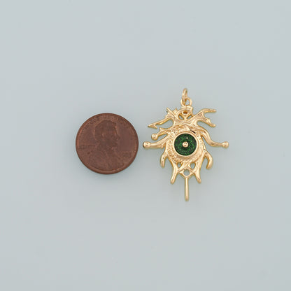 18K Gold Filled Evil Eye Pendant,Enamel Eye Charm Bracelet Necklace for DIY Jewelry Making Supply