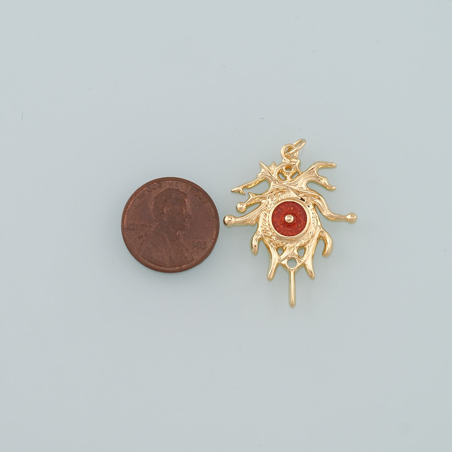18K Gold Filled Evil Eye Pendant,Enamel Eye Charm Bracelet Necklace for DIY Jewelry Making Supply