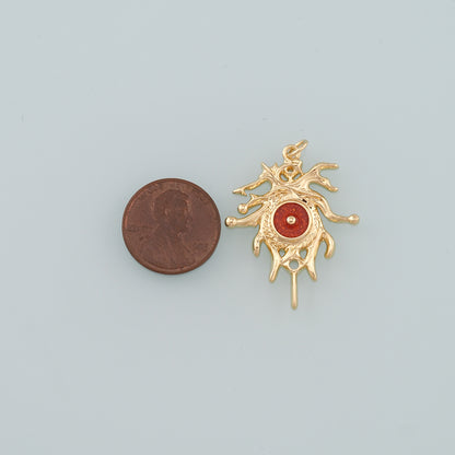 18K Gold Filled Evil Eye Pendant,Enamel Eye Charm Bracelet Necklace for DIY Jewelry Making Supply