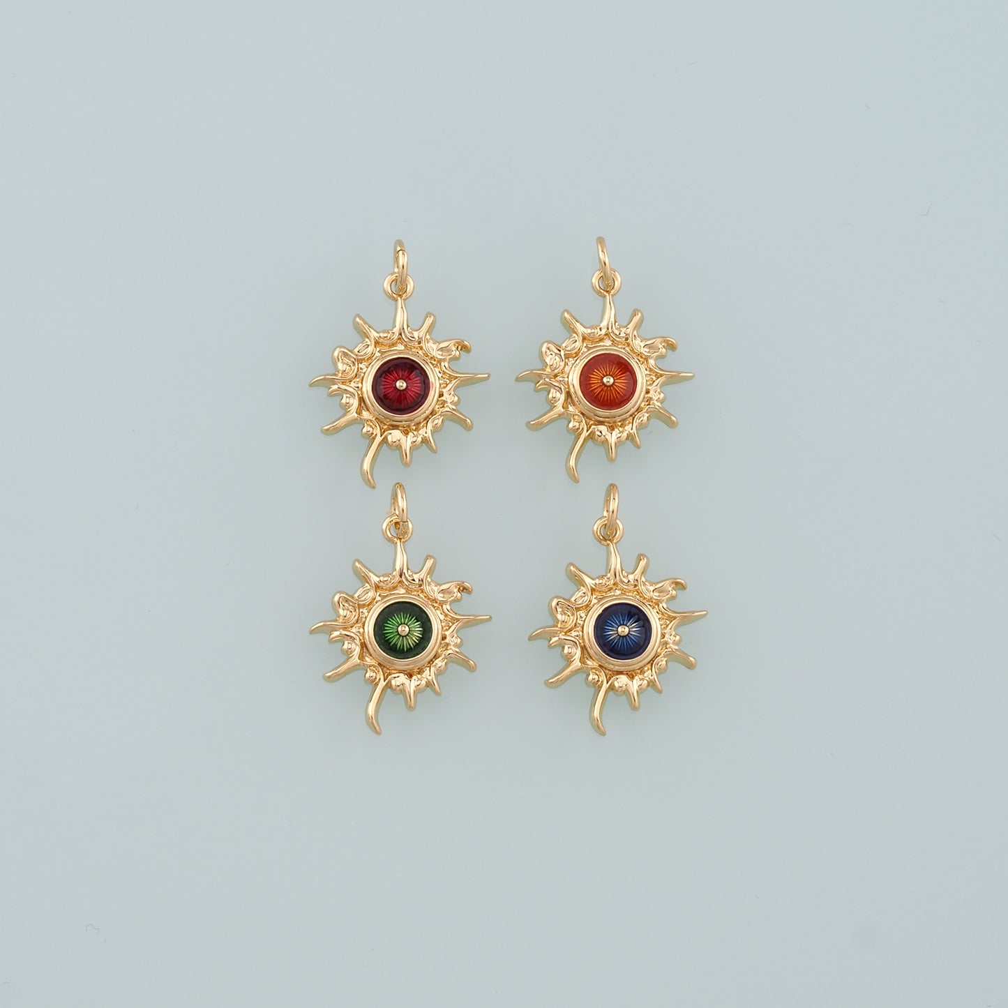 18K Gold Filled Evil Eye Pendant,Enamel Eye Charm Bracelet Necklace for DIY Jewelry Making Supply