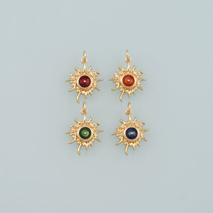 18K Gold Filled Evil Eye Pendant,Enamel Eye Charm Bracelet Necklace for DIY Jewelry Making Supply