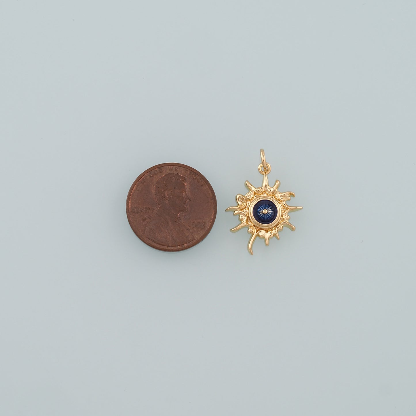 18K Gold Filled Evil Eye Pendant,Enamel Eye Charm Bracelet Necklace for DIY Jewelry Making Supply