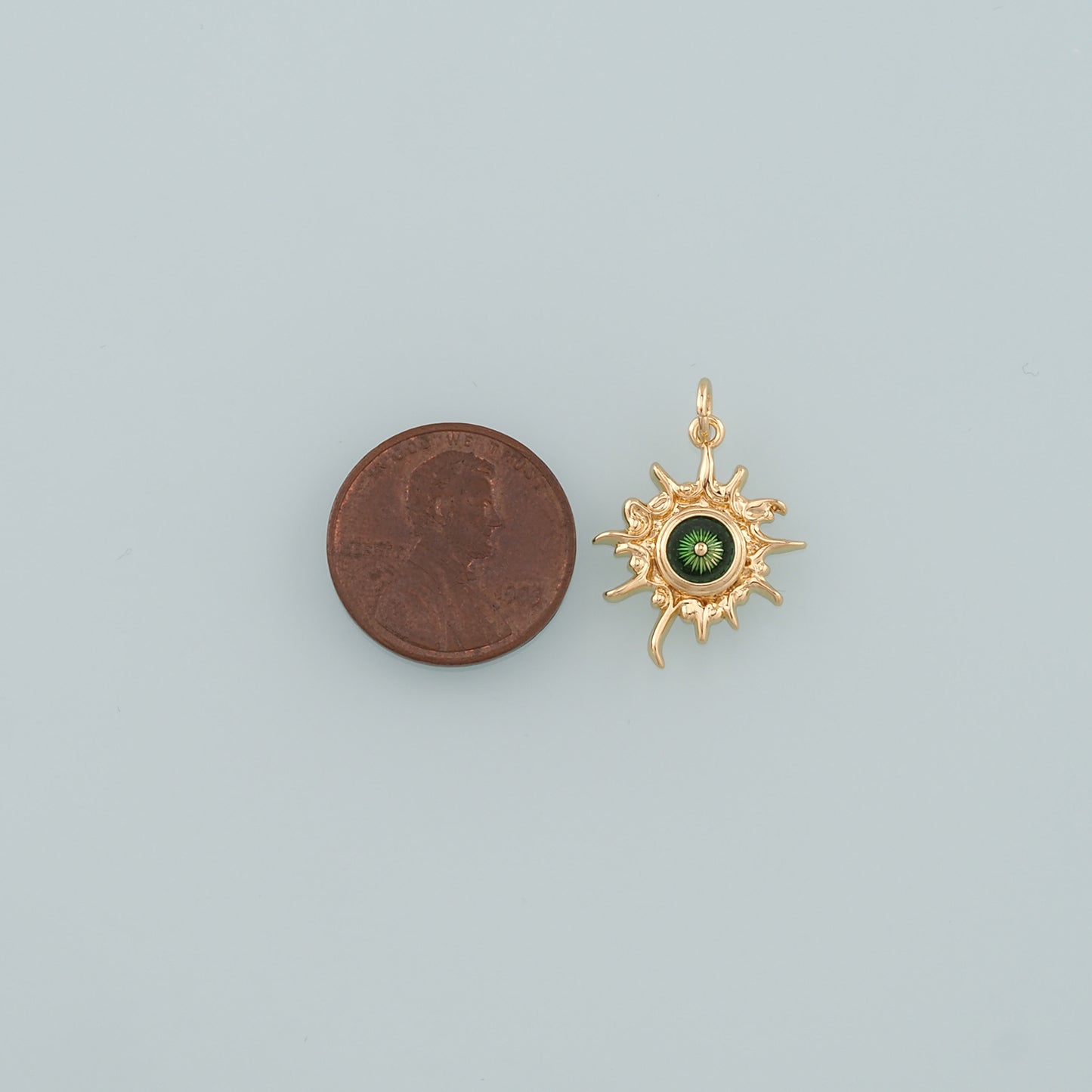 18K Gold Filled Evil Eye Pendant,Enamel Eye Charm Bracelet Necklace for DIY Jewelry Making Supply