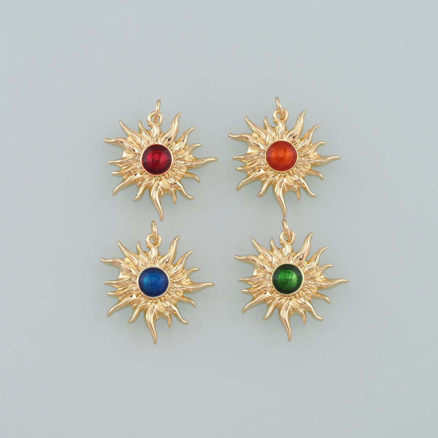 Gold Sun Charms,18K Gold Filled Sun Pendant,Enmale Celestial Charm Bracelet Necklace for DIY Jewelry Making Supply