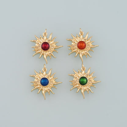 Gold Sun Charms,18K Gold Filled Sun Pendant,Enmale Celestial Charm Bracelet Necklace for DIY Jewelry Making Supply