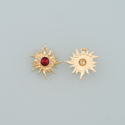 Gold Sun Charms,18K Gold Filled Sun Pendant,Enmale Celestial Charm Bracelet Necklace for DIY Jewelry Making Supply
