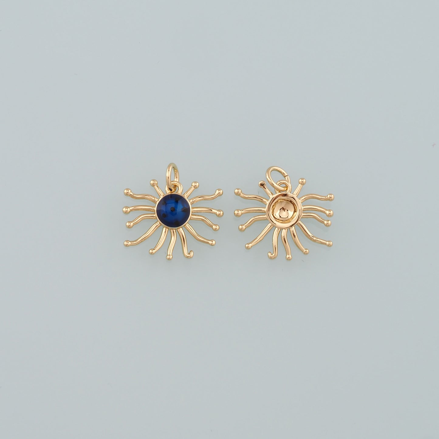 Gold Sun Charms,18K Gold Filled Sun Pendant,Enmale Celestial Charm Bracelet Necklace for DIY Jewelry Making Supply