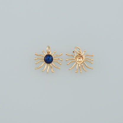 Gold Sun Charms,18K Gold Filled Sun Pendant,Enmale Celestial Charm Bracelet Necklace for DIY Jewelry Making Supply