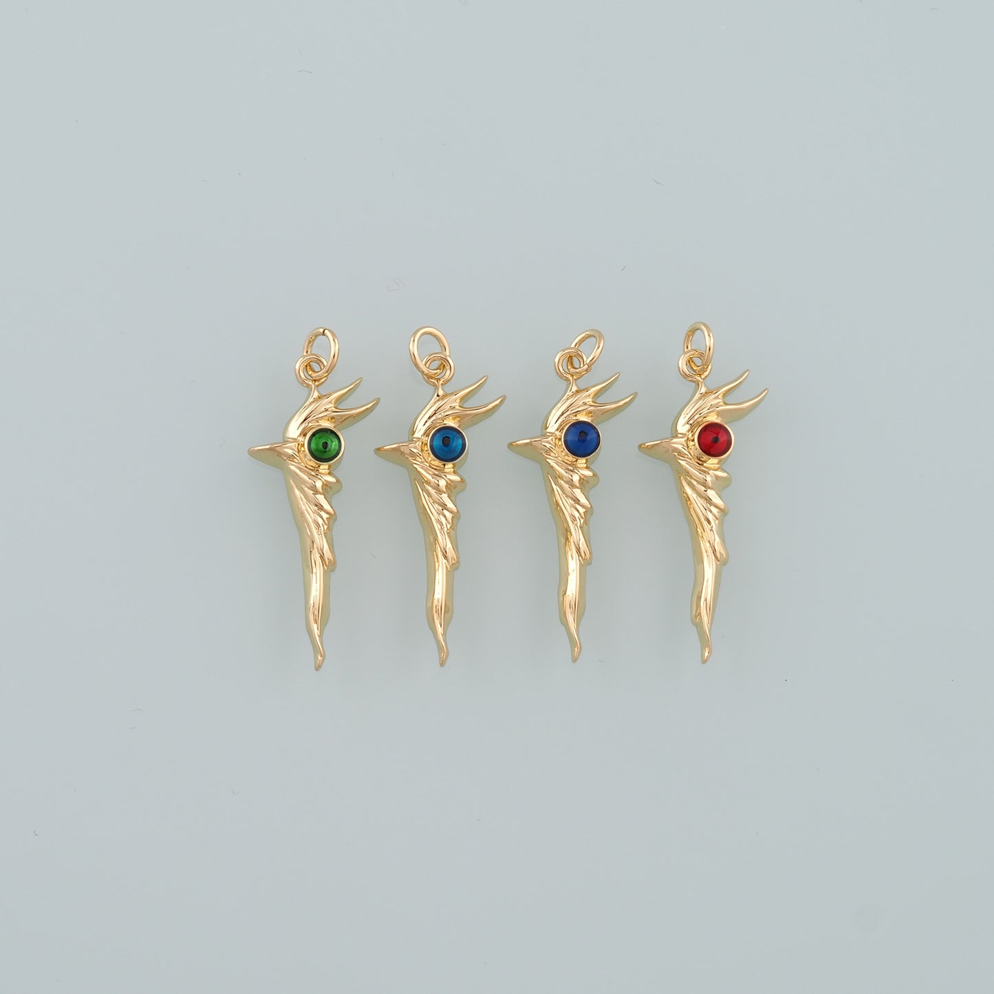 18K Gold Filled Cane Pendant,Enamel Cane Charm Bracelet Necklace for DIY Jewelry Making Supply