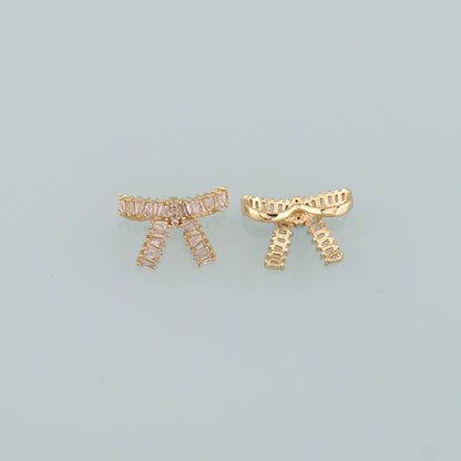 Gold Bow Charms,18K Gold Filled Bow Pendant,bow tie Charm Bracelet Necklace for DIY Jewelry Making Supply