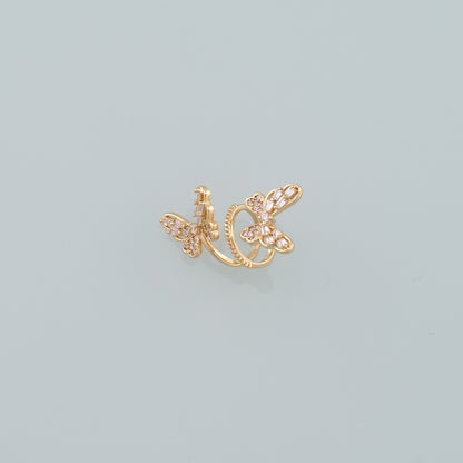1pair 18K Gold Filled Butterfly Ear Clip,Gold Earrings,Dainty Earrings