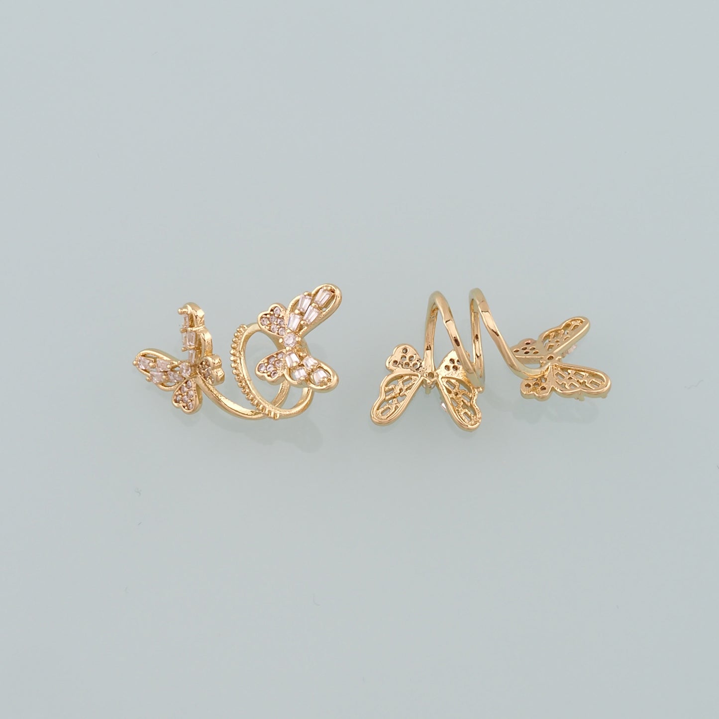 1pair 18K Gold Filled Butterfly Ear Clip,Gold Earrings,Dainty Earrings