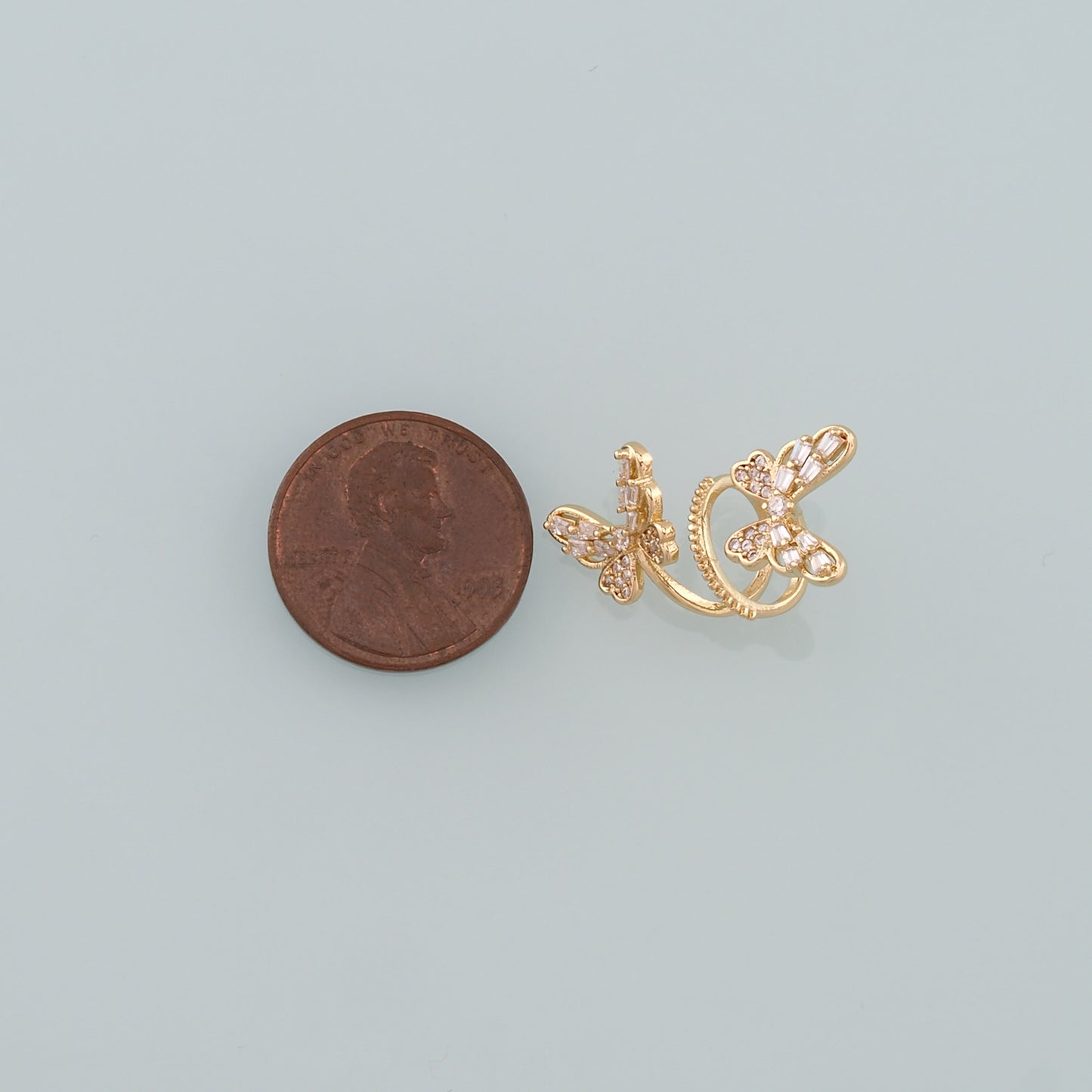 1pair 18K Gold Filled Butterfly Ear Clip,Gold Earrings,Dainty Earrings