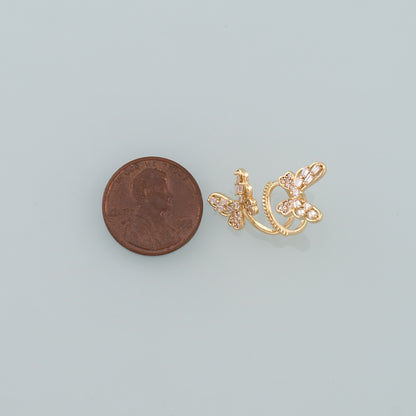 1pair 18K Gold Filled Butterfly Ear Clip,Gold Earrings,Dainty Earrings