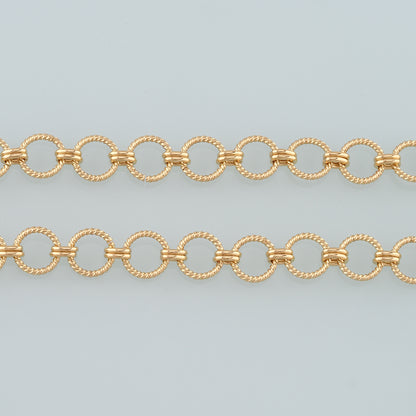 Gold Twist Chain,18K Gold Filled Round Chain for Necklace Bracelet DIY Jewelry Making Supply