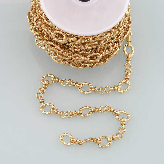Gold Paper Clip Chain,18K Gold Filled Oval Chain for Necklace Bracelet DIY Jewelry Making Supply