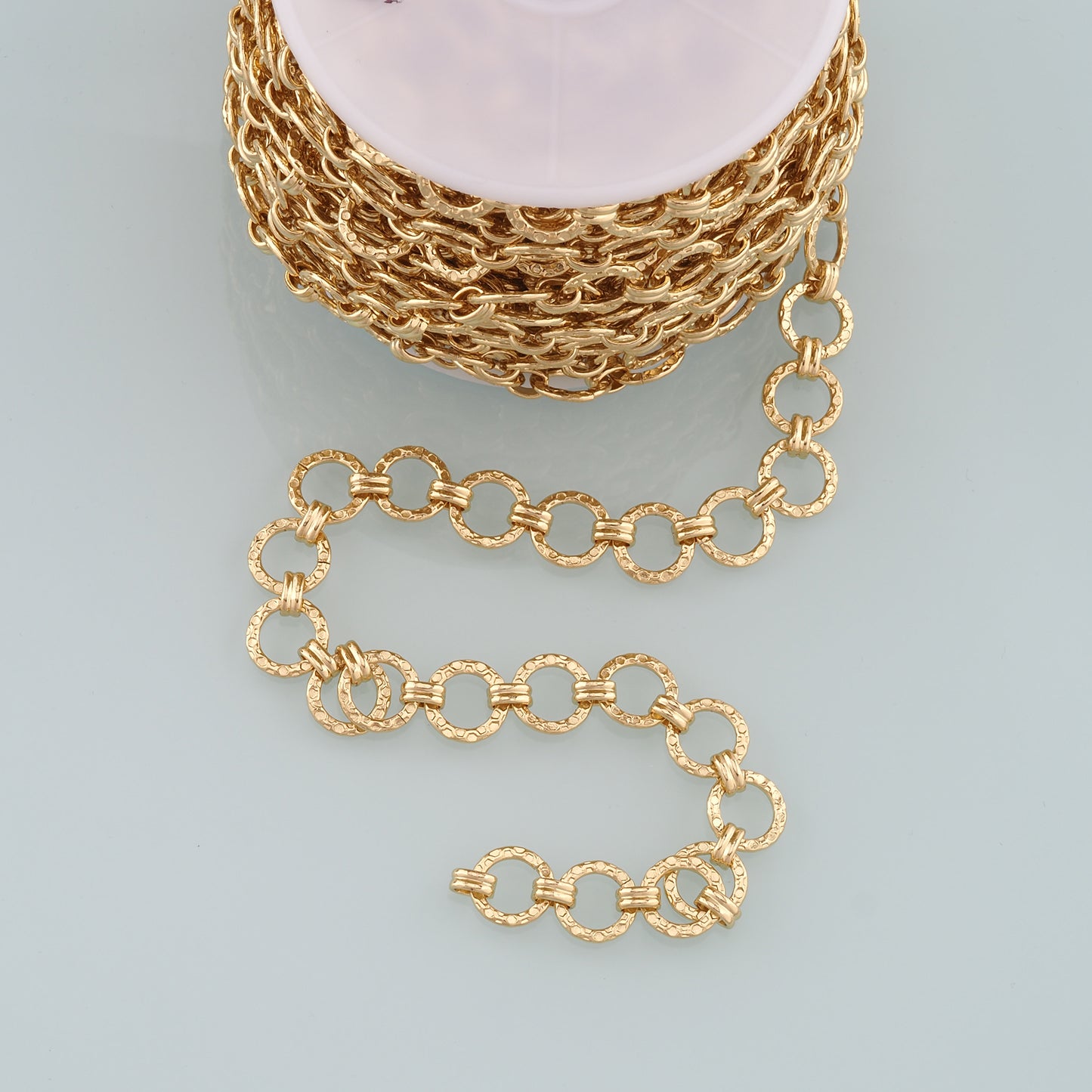Gold Round Chain,18K Gold Filled Round Chain for Necklace Bracelet DIY Jewelry Making Supply