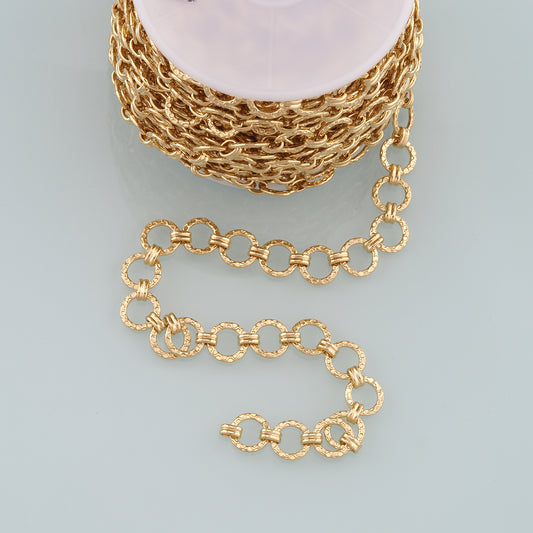 Gold Round Chain,18K Gold Filled Round Chain for Necklace Bracelet DIY Jewelry Making Supply