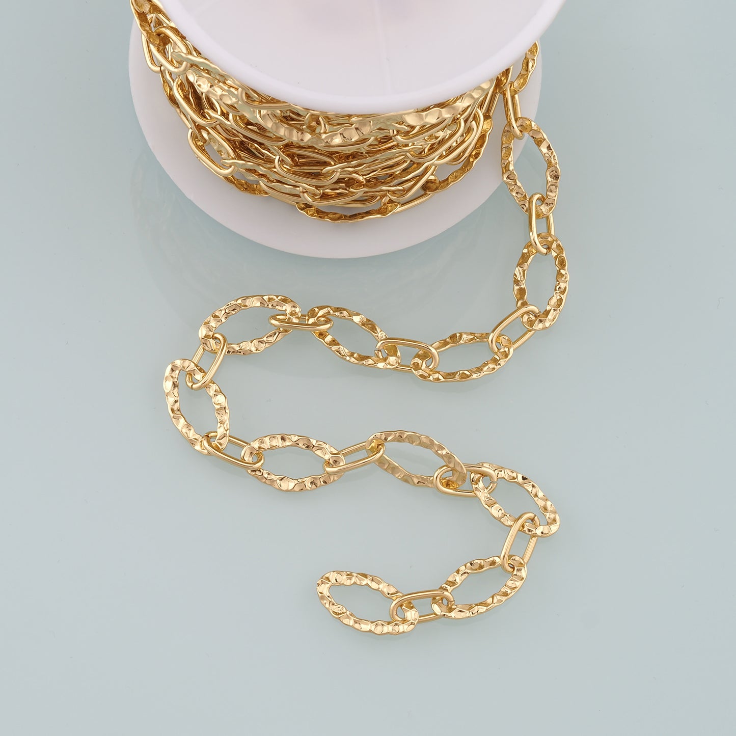 Gold Paper Clip Chain,18K Gold Filled Oval Chain for Necklace Bracelet DIY Jewelry Making Supply