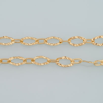 Gold Paper Clip Chain,18K Gold Filled Oval Chain for Necklace Bracelet DIY Jewelry Making Supply