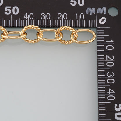 Gold Twist Chain,18K Gold Filled Oval Chain for Necklace Bracelet DIY Jewelry Making Supply