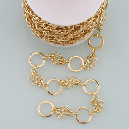 Gold Geometry Chain,18K Gold Filled Round Chain for Necklace Bracelet DIY Jewelry Making Supply