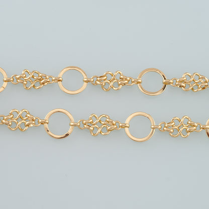 Gold Geometry Chain,18K Gold Filled Round Chain for Necklace Bracelet DIY Jewelry Making Supply
