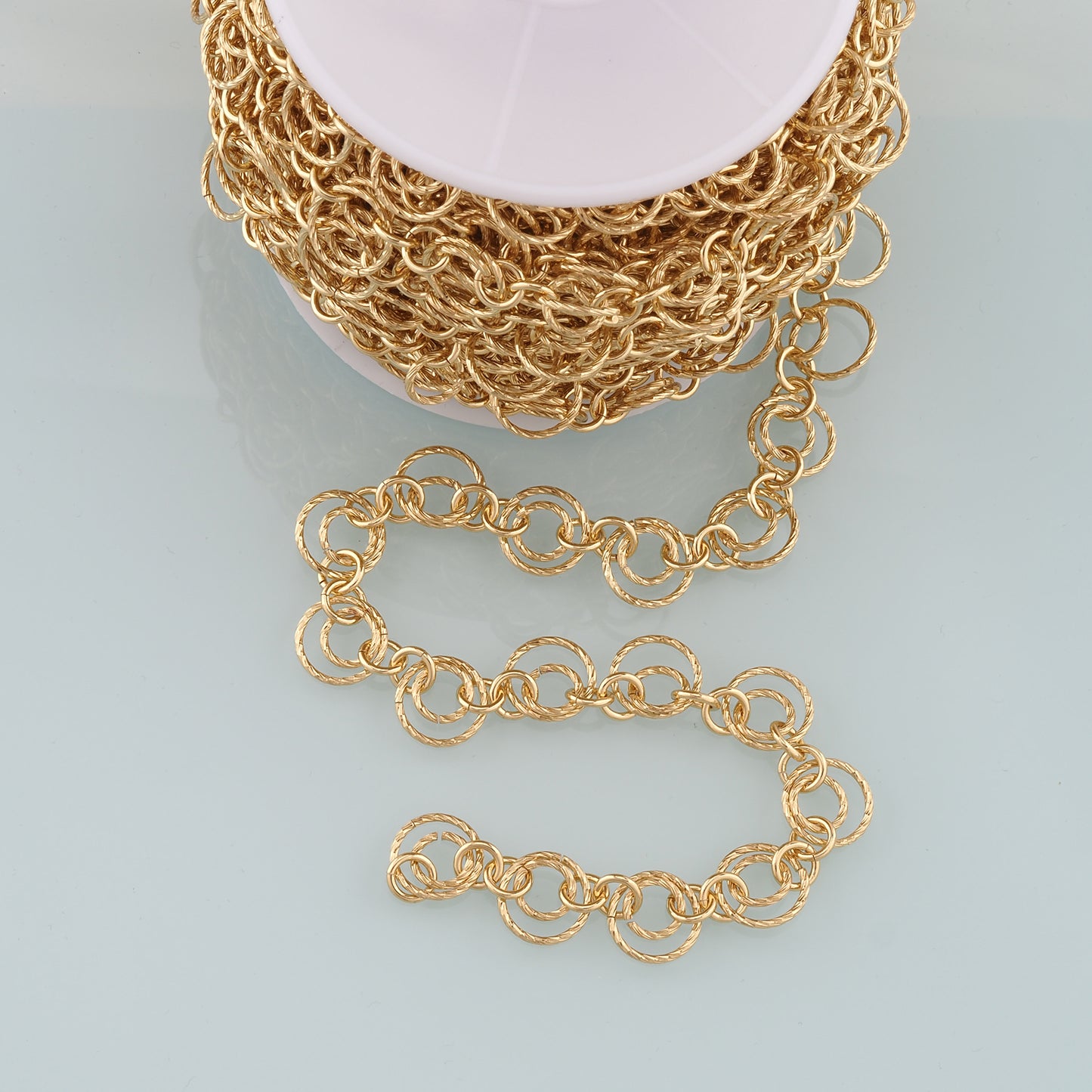 Gold Round Chain,18K Gold Filled Round Chain for Necklace Bracelet DIY Jewelry Making Supply