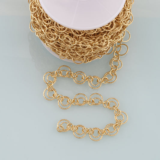 Gold Round Chain,18K Gold Filled Round Chain for Necklace Bracelet DIY Jewelry Making Supply